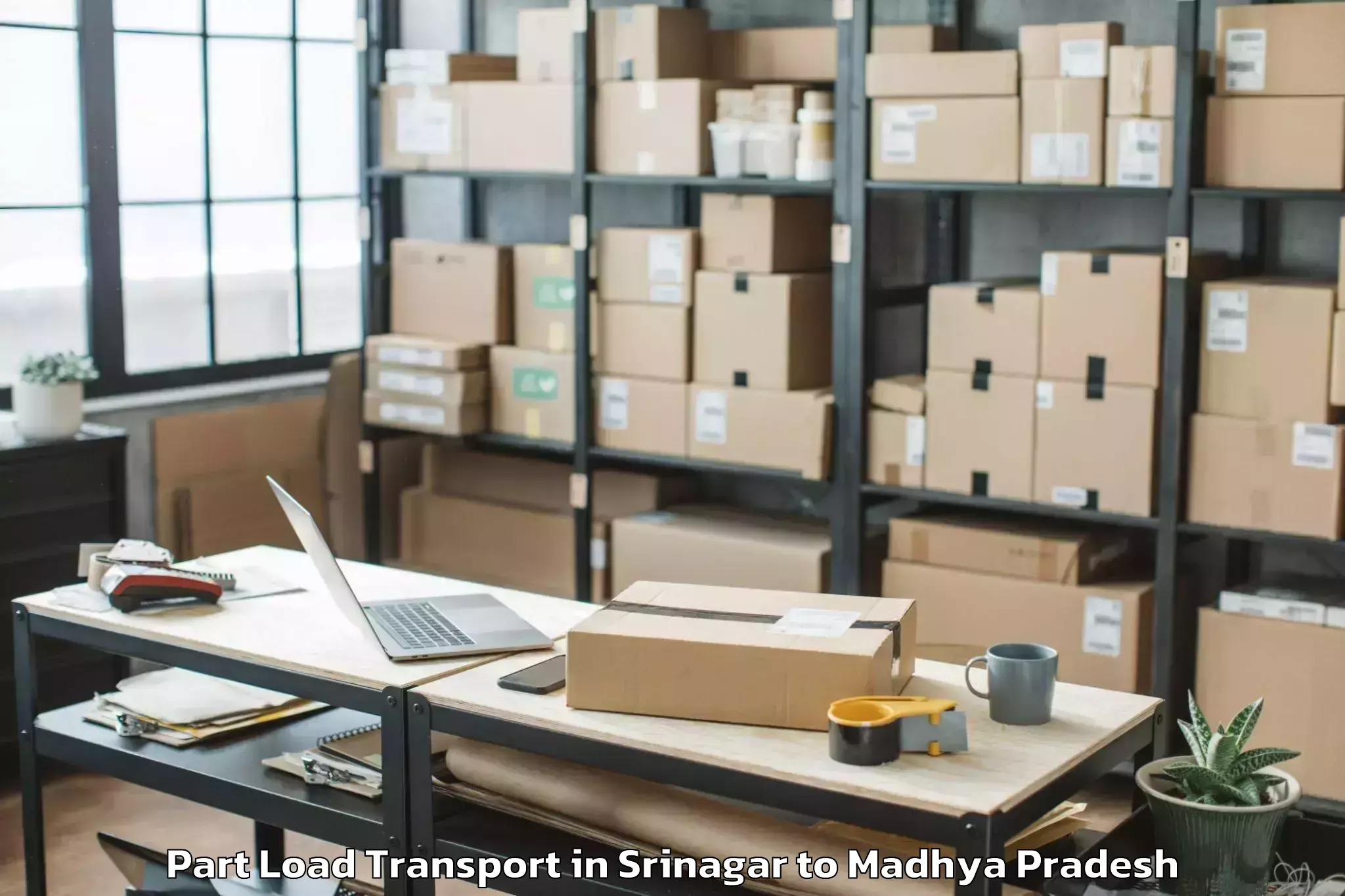 Top Srinagar to Mandsaur University Mandsaur Part Load Transport Available